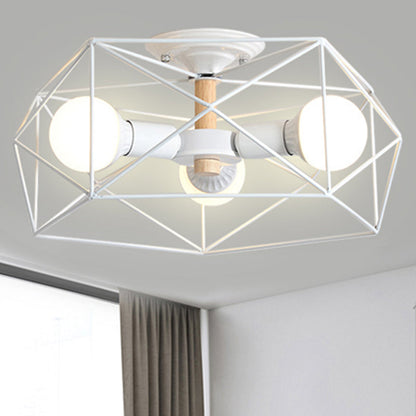 IndustrialGlow – Semi-recessed ceiling light with geometric design 