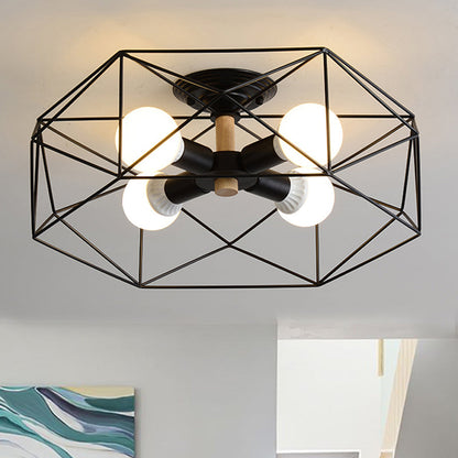 IndustrialGlow – Semi-recessed ceiling light with geometric design 