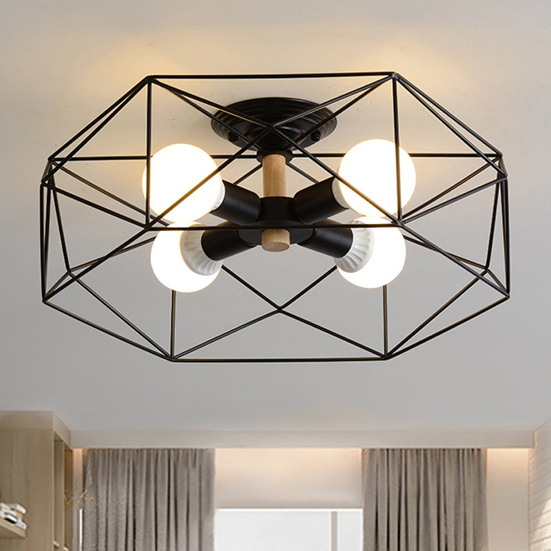 IndustrialGlow – Semi-recessed ceiling light with geometric design 