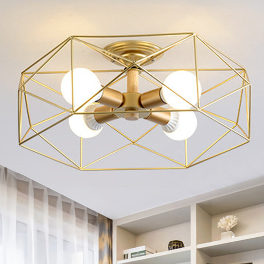 IndustrialGlow – Semi-recessed ceiling light with geometric design 