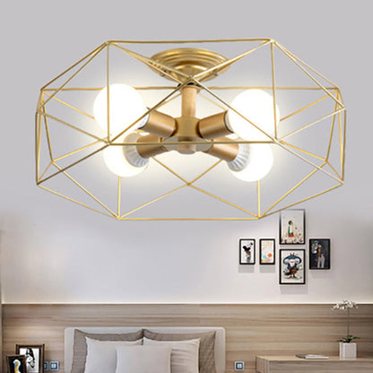 IndustrialGlow – Semi-recessed ceiling light with geometric design 