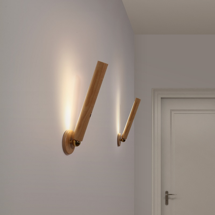 Magnetic 360 Nordic design wooden wall lamp