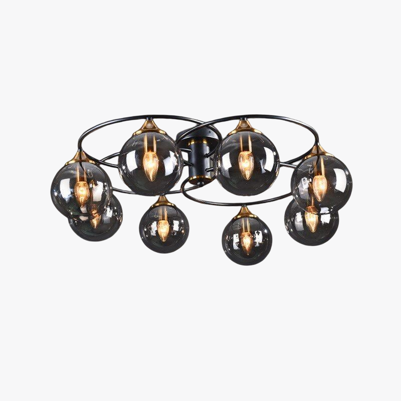 ValentinaLuxe - Vintage round smoked glass chandelier 