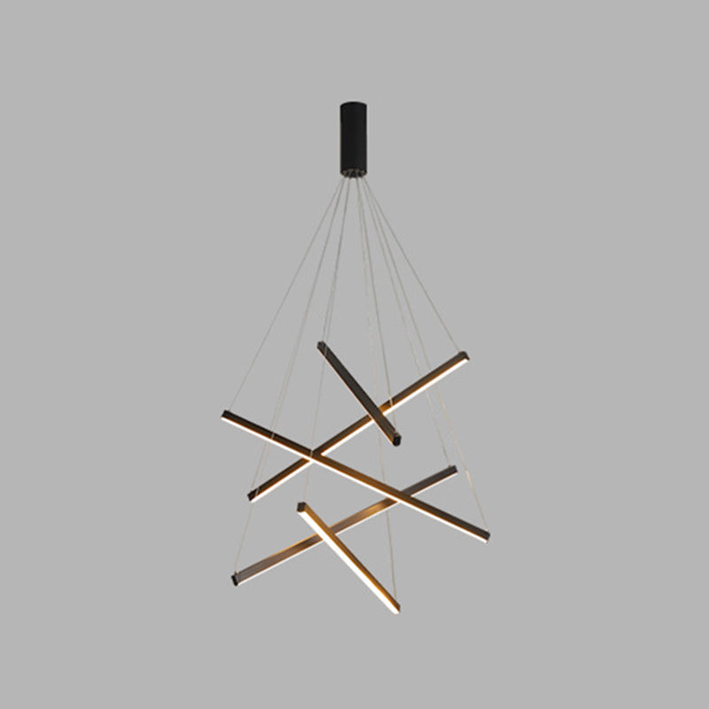 Black LED Pendant Lamp - Minimalist Style in Metal