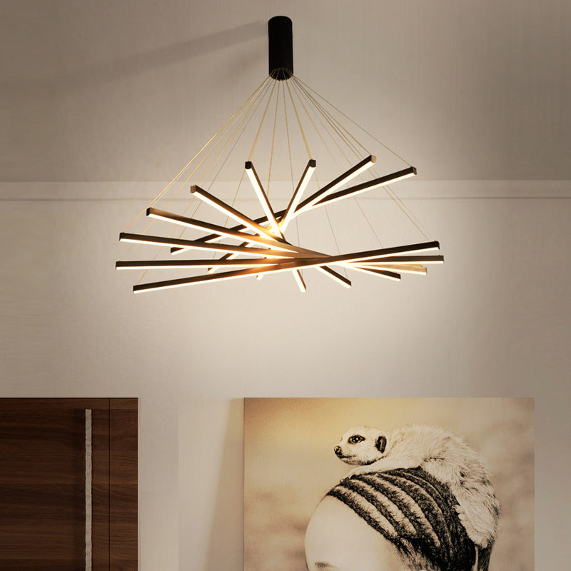 Black LED Pendant Lamp - Minimalist Style in Metal