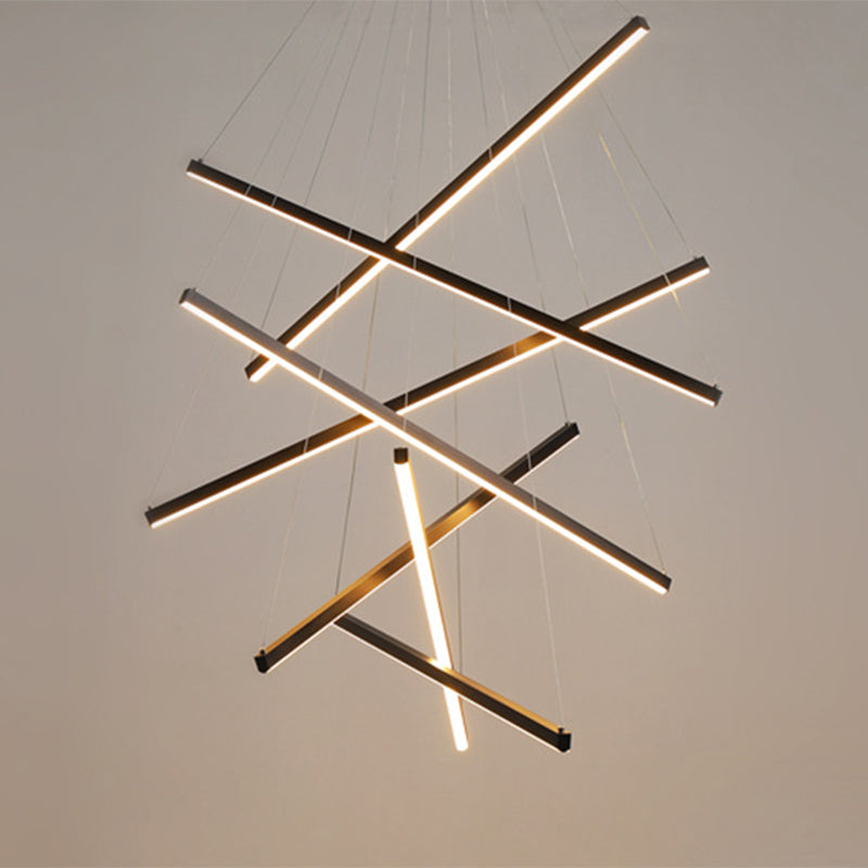 Black LED Pendant Lamp - Minimalist Style in Metal