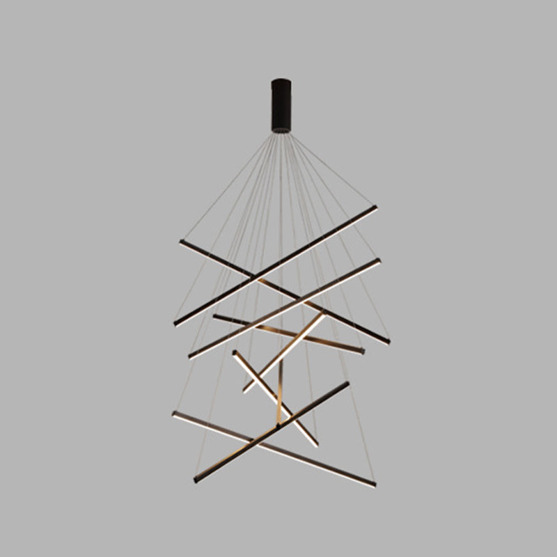 Black LED Pendant Lamp - Minimalist Style in Metal