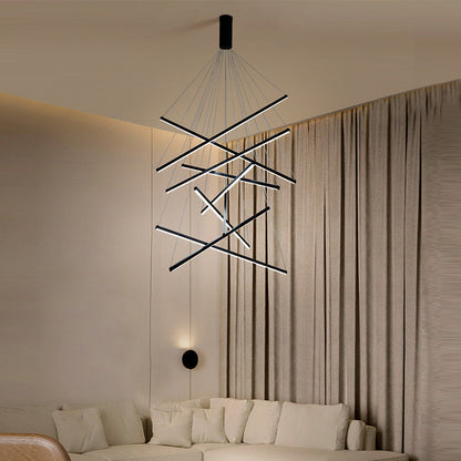 Black LED Pendant Lamp - Minimalist Style in Metal