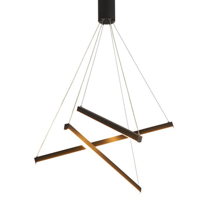 Black LED Pendant Lamp - Minimalist Style in Metal