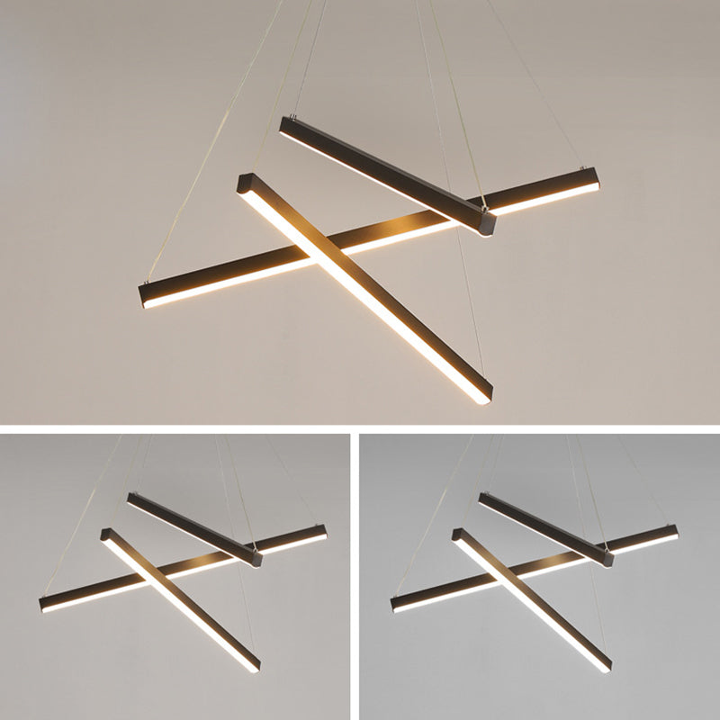 Black LED Pendant Lamp - Minimalist Style in Metal