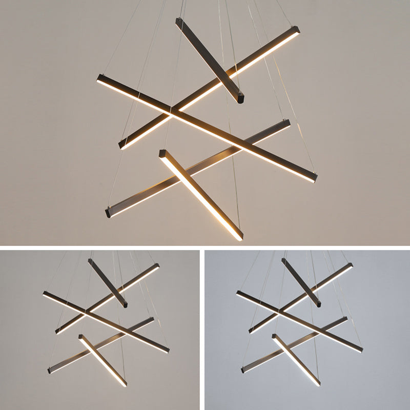 Black LED Pendant Lamp - Minimalist Style in Metal