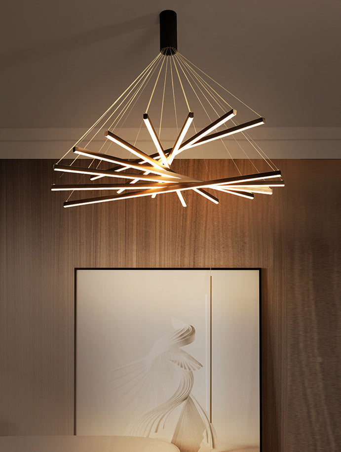 Black LED Pendant Lamp - Minimalist Style in Metal