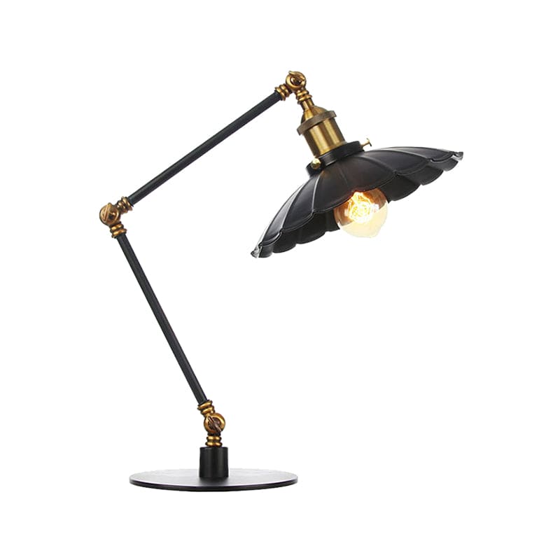 LichtStijl - Verstelbare vintage lamp met geschulpte metalen kap