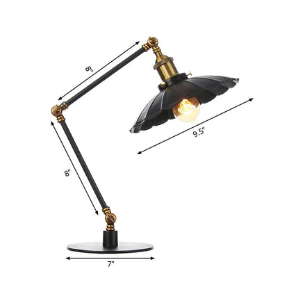 LichtStijl - Verstelbare vintage lamp met geschulpte metalen kap