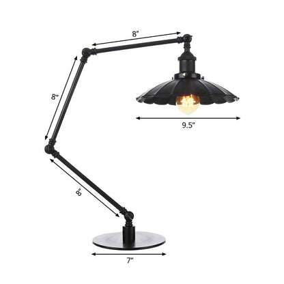 LichtStijl - Verstelbare vintage lamp met geschulpte metalen kap