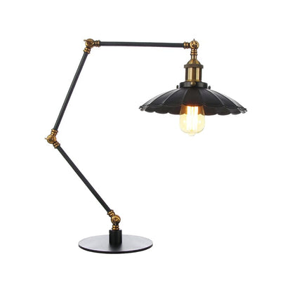 LichtStijl - Verstelbare vintage lamp met geschulpte metalen kap