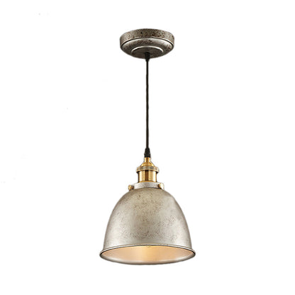 Atmospheric Dome - Hanging Lamp of Wrought Iron with Black/Rust Cable 