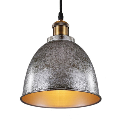 Atmospheric Dome - Hanging Lamp of Wrought Iron with Black/Rust Cable 