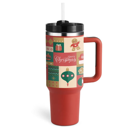 Insulated Mug with Handle and Straw | 40 oz