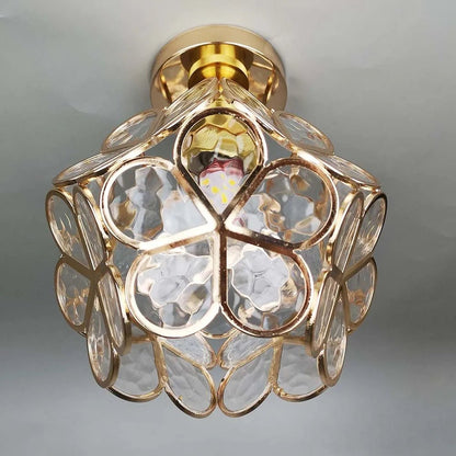 BloemLicht - Elegant Glass Pendant Lamp with Floral Design