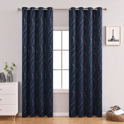 GiftedWave - Blackout curtain with wave and dot motifs 