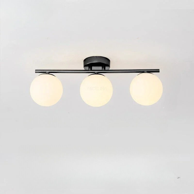 Nordic LED Glass Ceiling Light – Elegant White Ball for Any Room