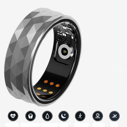 BagueActive - Titanium Staal met Gezondheidsmonitoring voor Sporters