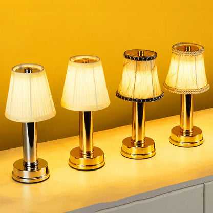 LuxeSilk - Wireless Table Lamp in Soft Metal 