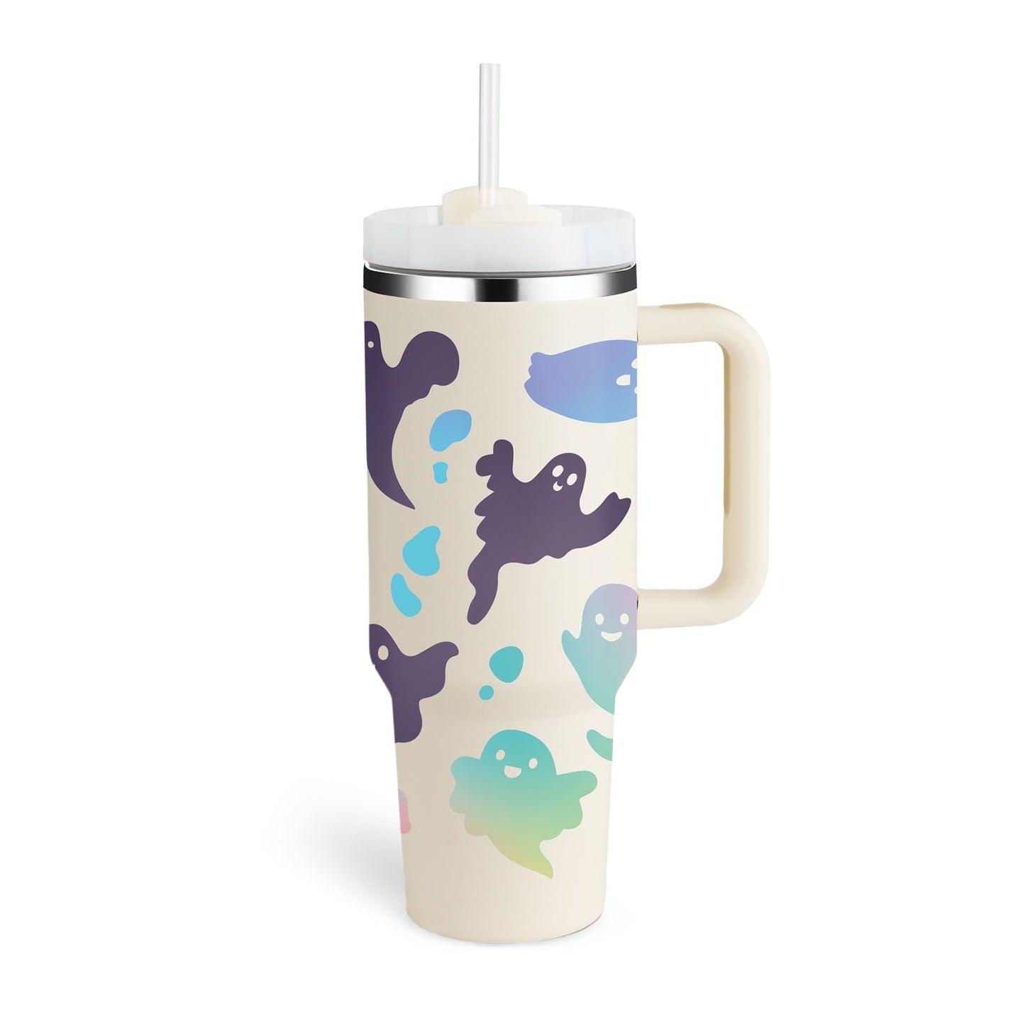 Insulated Mug with Handle and Straw | 40 oz