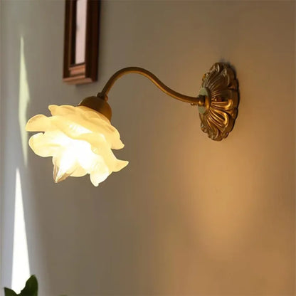 CopperBloom - Vintage Flower Glass Wall Lamp 