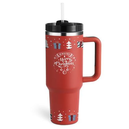 Insulated Mug with Handle and Straw | 40 oz