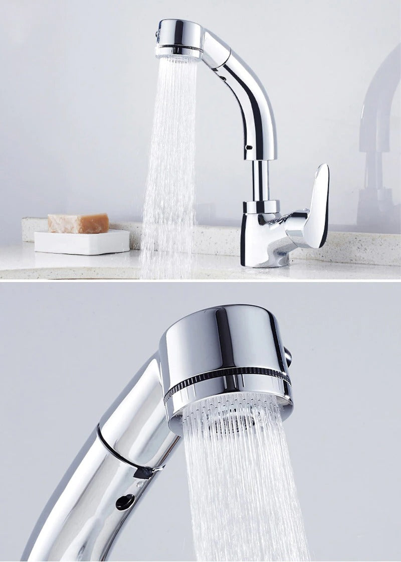 Bathroom Extendable Lift Brass Mixer Tap Faucet 