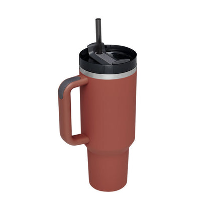 Insulated Mug with Handle and Straw | 40 oz