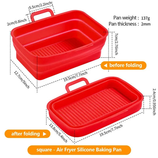 Rectangular baking pan for the hot air fryer