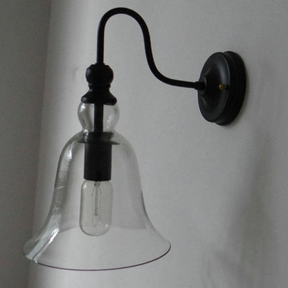 VintageGlow - Industrial wall lamp in vintage style with one clear glass clock 