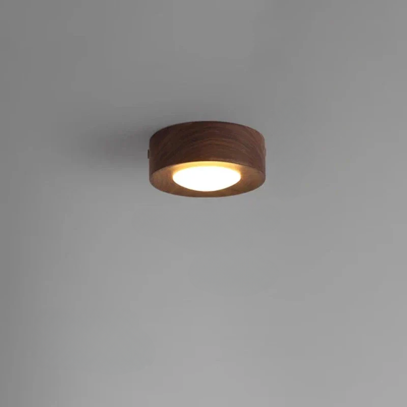 WoodAura - Notenhouten Plafondlamp met LED Spot