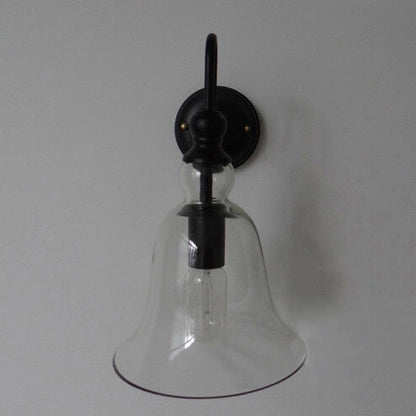 VintageGlow - Industrial wall lamp in vintage style with one clear glass clock 