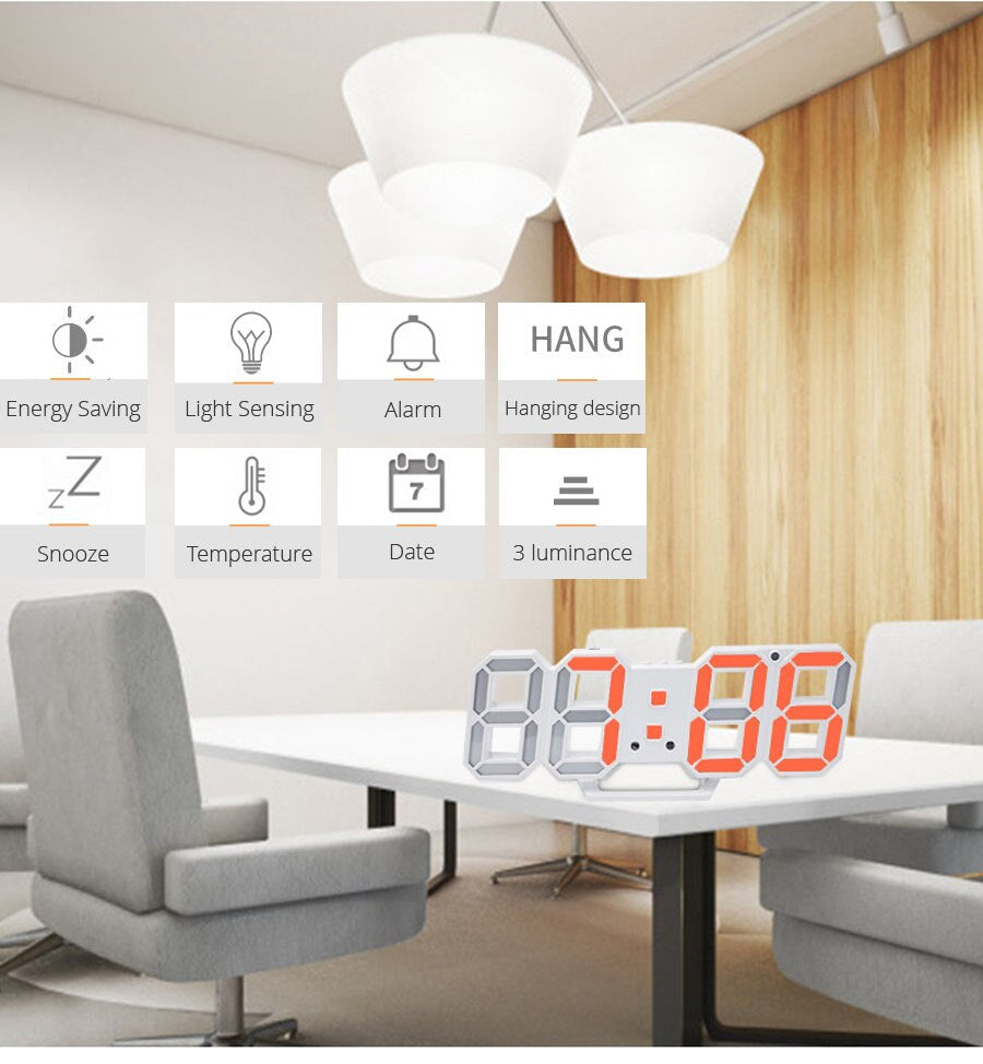 GloTime - LED Digital Multifunctional Wall Clock