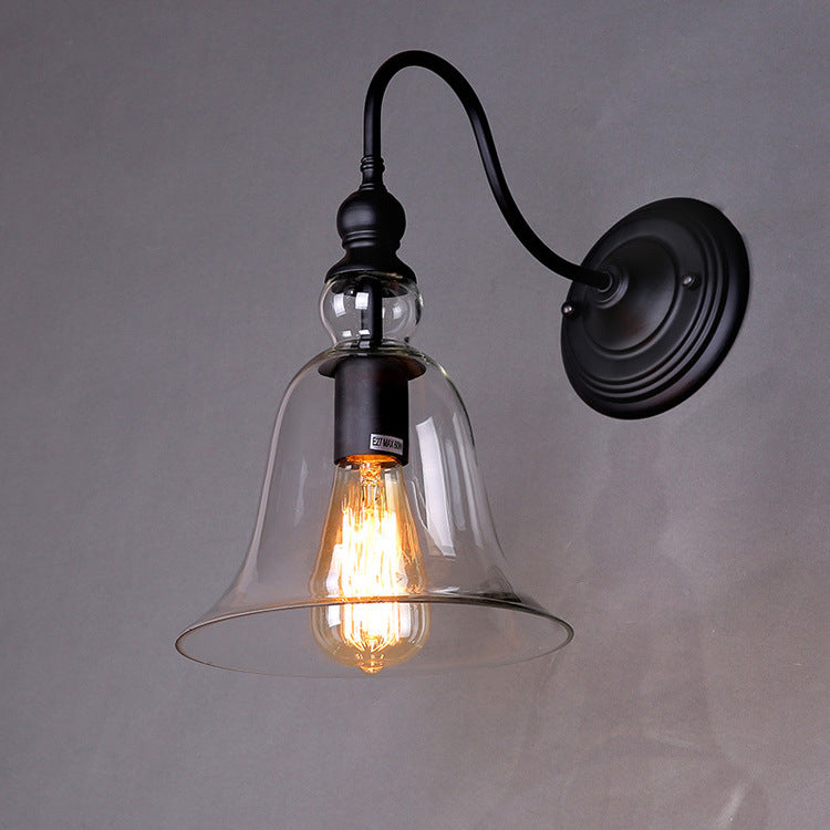 VintageGlow - Industrial wall lamp in vintage style with one clear glass clock 