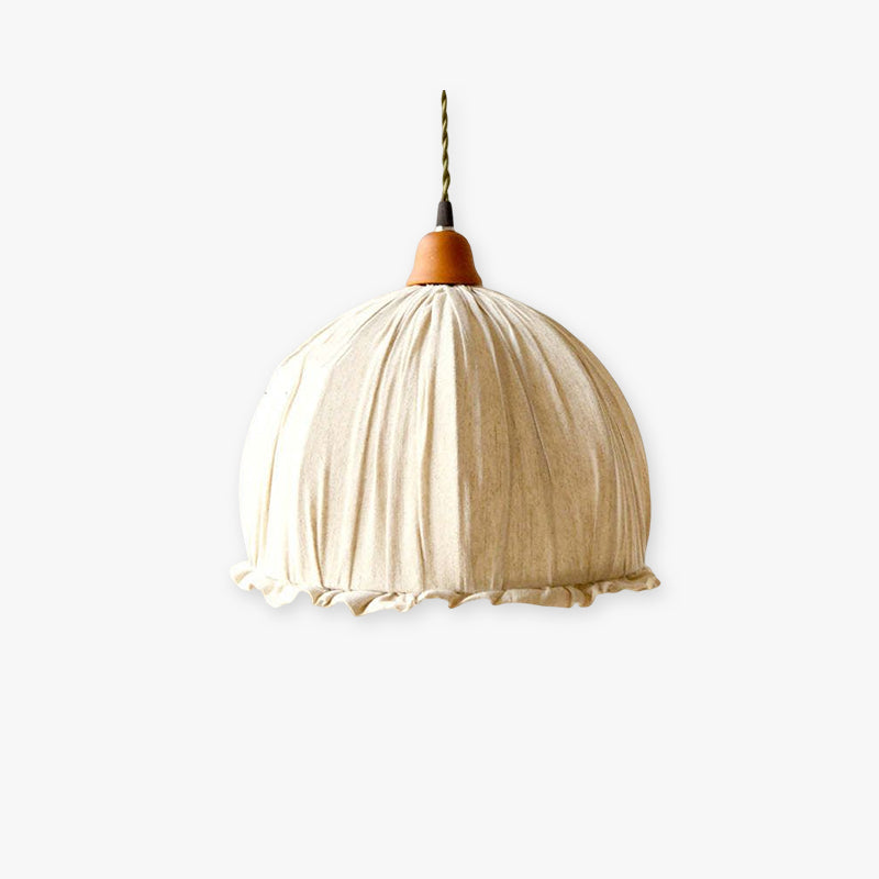 EcoLume - Scandinavian LED Pendant Lamp in Beige Fabric 