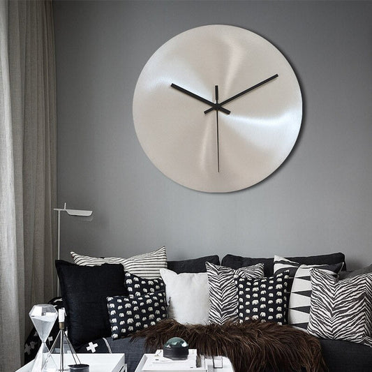 Sleek stainless steel wall clock