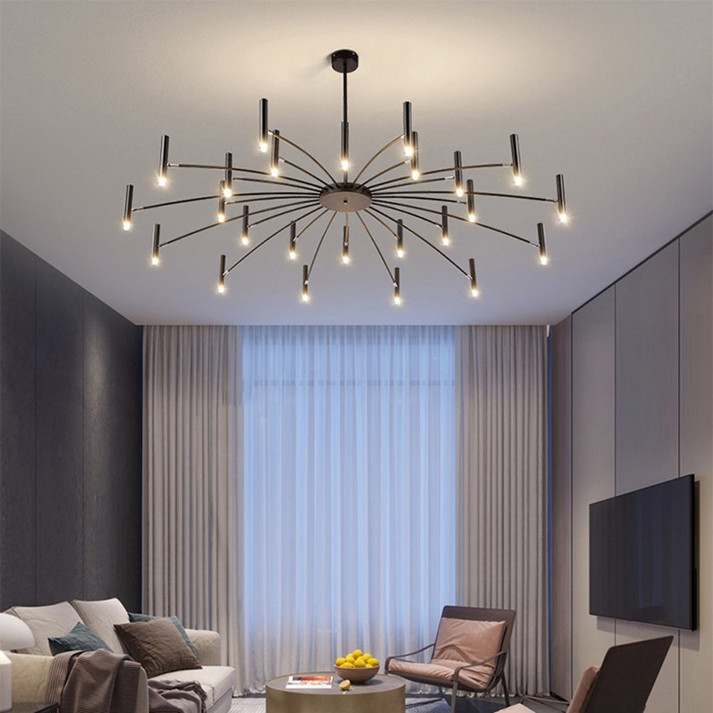 EvetteLuxe - Modern LED chandelier in gold and black 