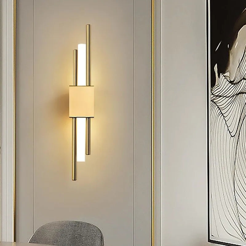 LuminArt - Stylish Black/Gold LED Wall Lamp for Bedroom 