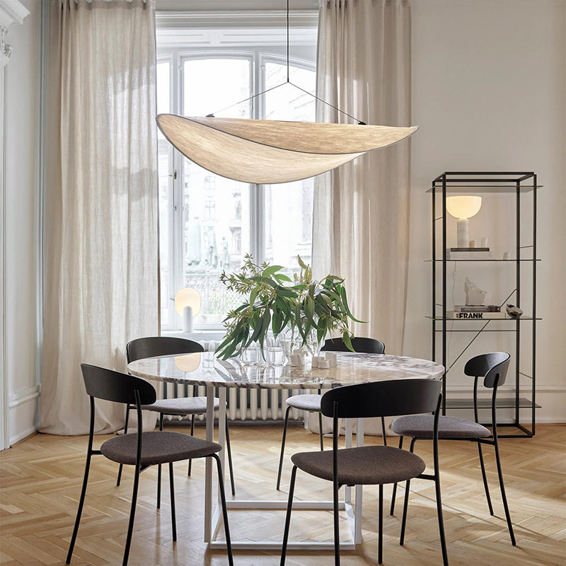 LunaLux - Modern LED Pendant Lamp made of Metal and Synthetic Silk 