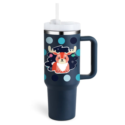 Insulated Mug with Handle and Straw | 40 oz