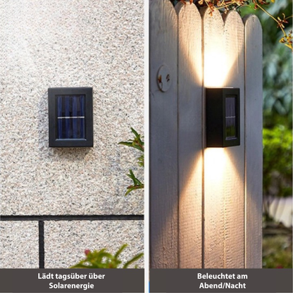 SolarGlow - Wireless LED Solar Wall Lamps Deluxe for a perfect atmosphere in your garden 