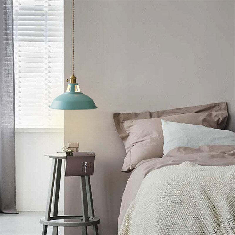 Morandi Modern LED Metal Pendant Lamp for Colorful Sleep 