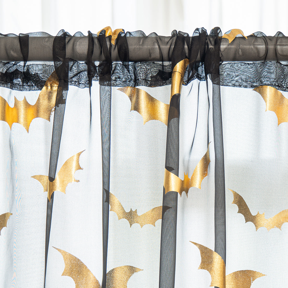 BatShade - Transparent Polyester Curtains with Bat Pattern