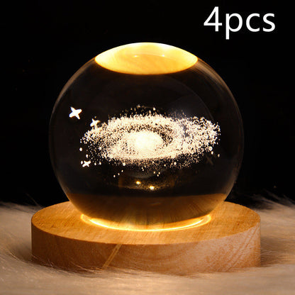 3D Galaxy Crystal Ball LED Night Light 