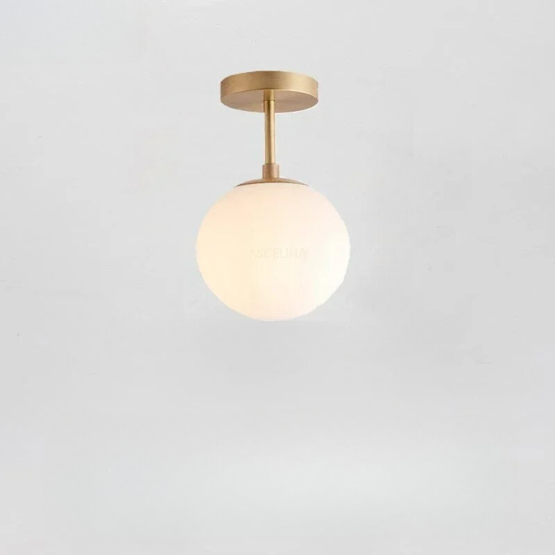 Nordic LED Glass Ceiling Light – Elegant White Ball for Any Room